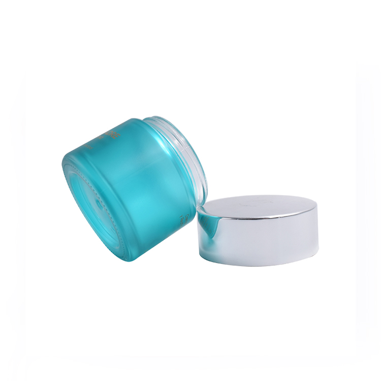 30g 50g 60g custom cosmetic glass jar cosmetics glass jar with silver lid