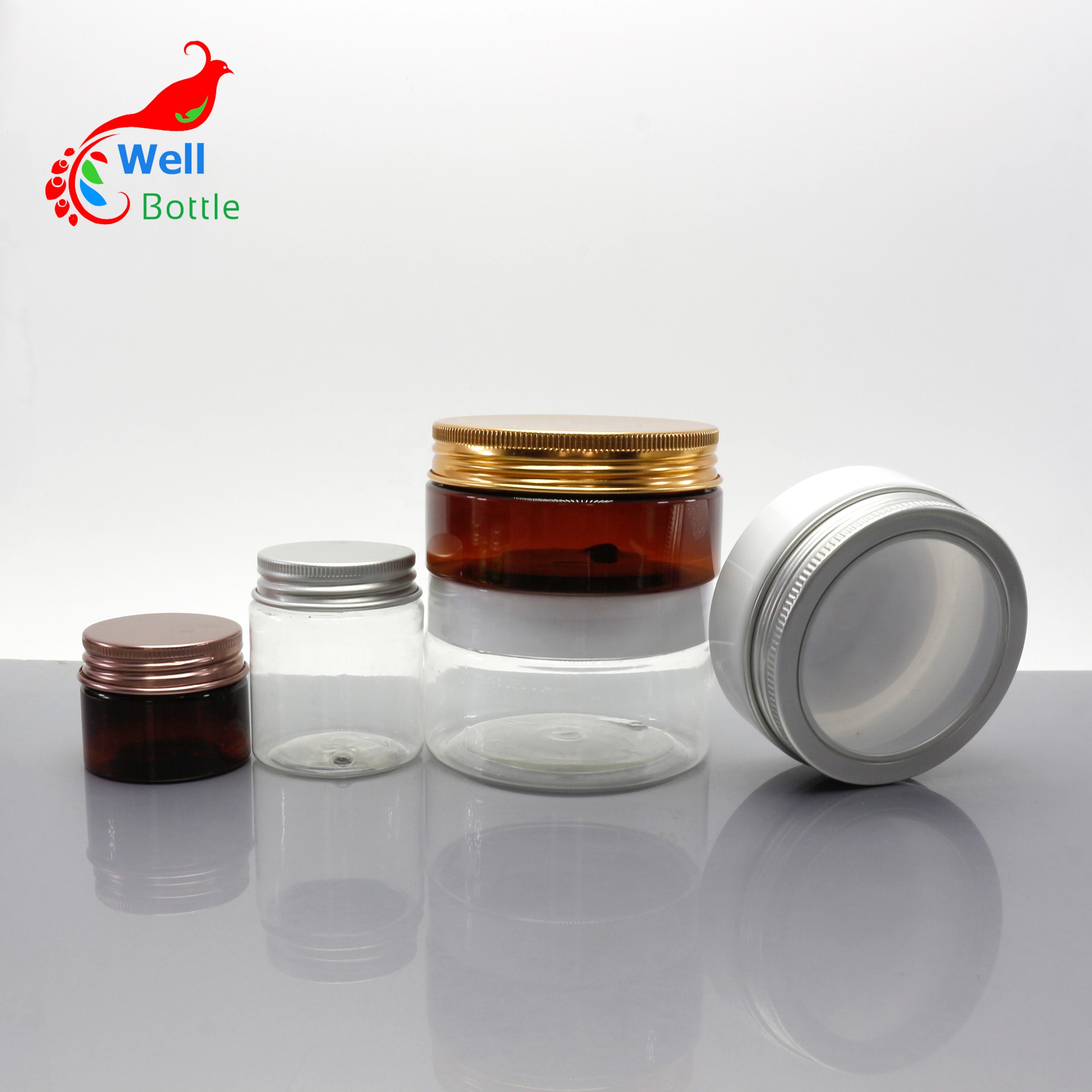 30g 50g 80g 100g 120g 150g 200g 300g 500g PET food container face cream body butter jars plastic cream jar for cosmetics PJ-074C