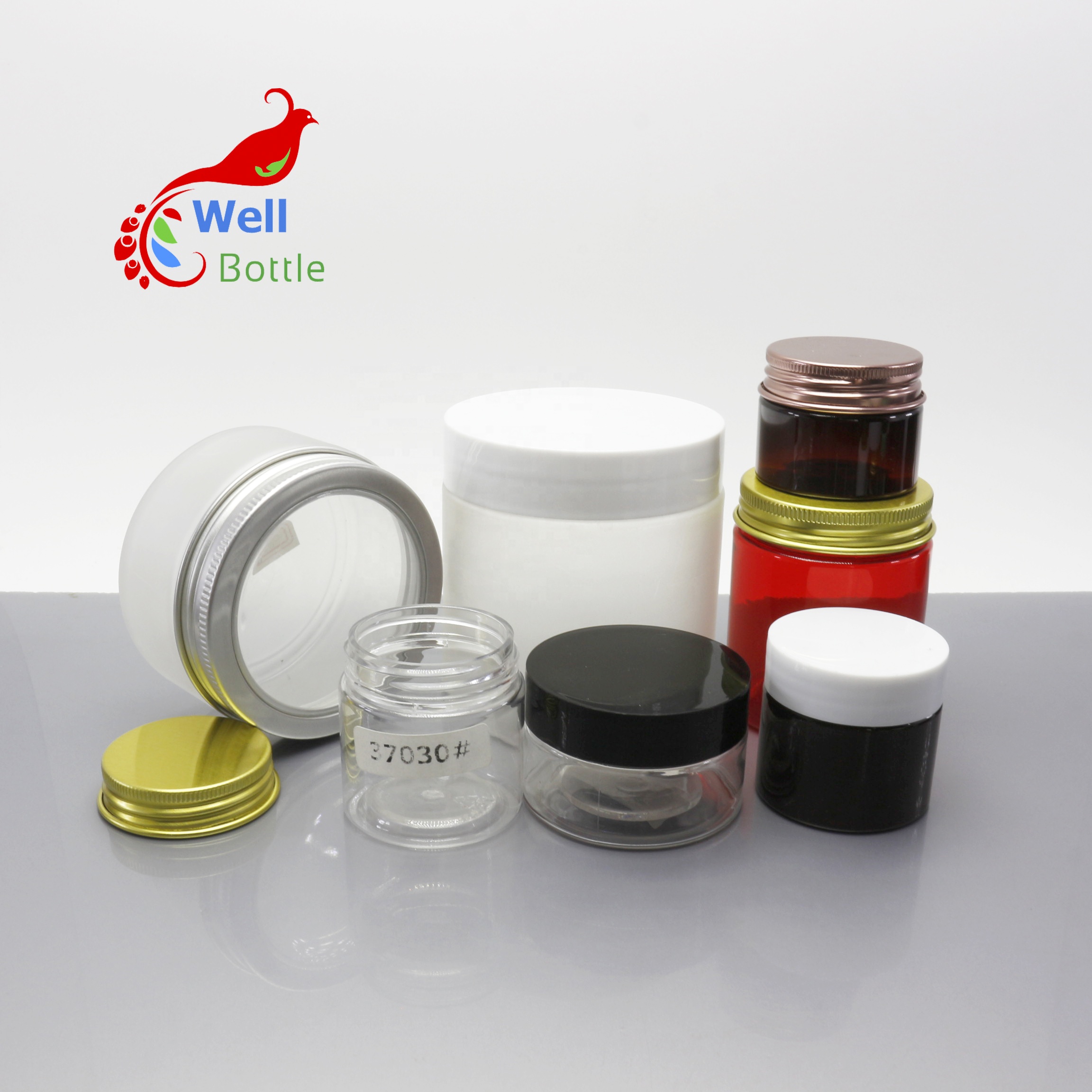30g 50g 80g 100g 120g 150g 200g 300g 500g PET food container face cream body butter jars plastic cream jar for cosmetics PJ-074C