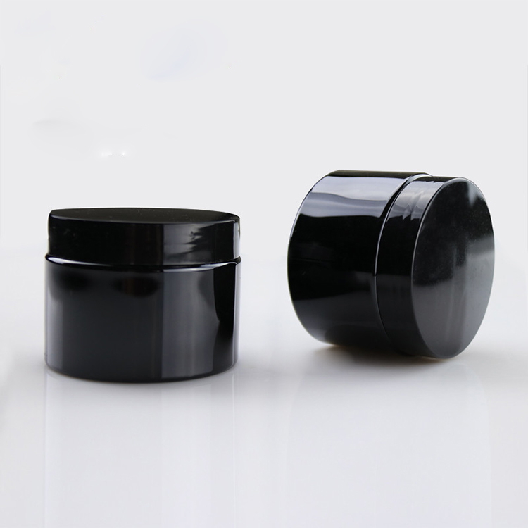 30g 50g 80g 100g 120g 150g 250g 8 oz 250ml 30ml 50ml 80ml 100ml round shape PET black plastic cosmetic jar containers with lid