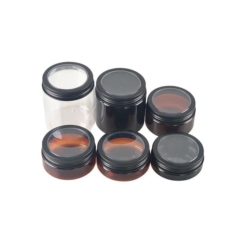 30g 50g 80g 100g 200g 250g PET Material Plastic Skincare Cream Jar Round Shape Cosmetic Jar with Aluminum Cap