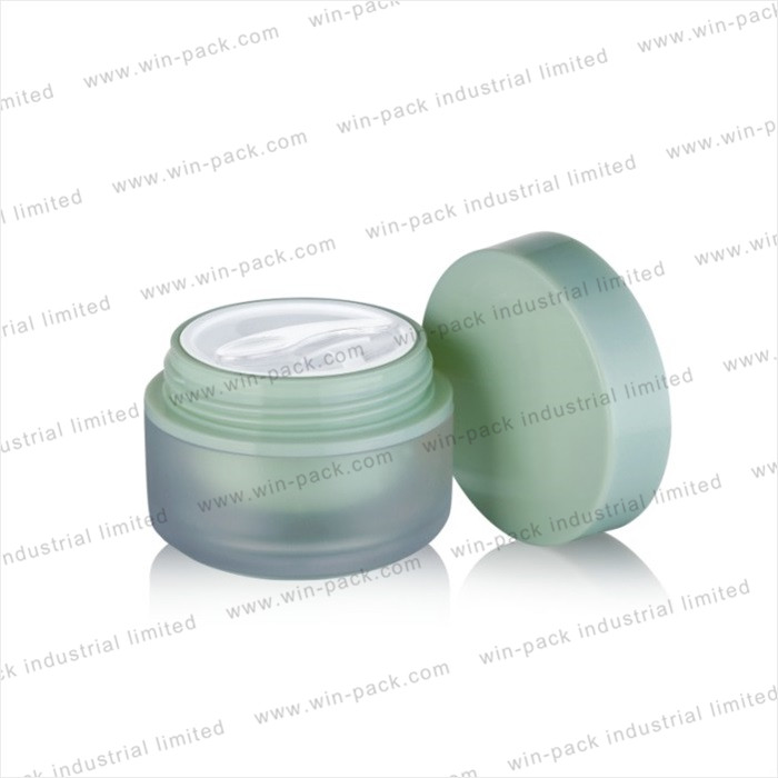 30g 50g 80g green plastic cosmetic packaging lotion cream jar with pp gasket