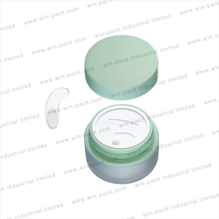 30g 50g 80g green plastic cosmetic packaging lotion cream jar with pp gasket