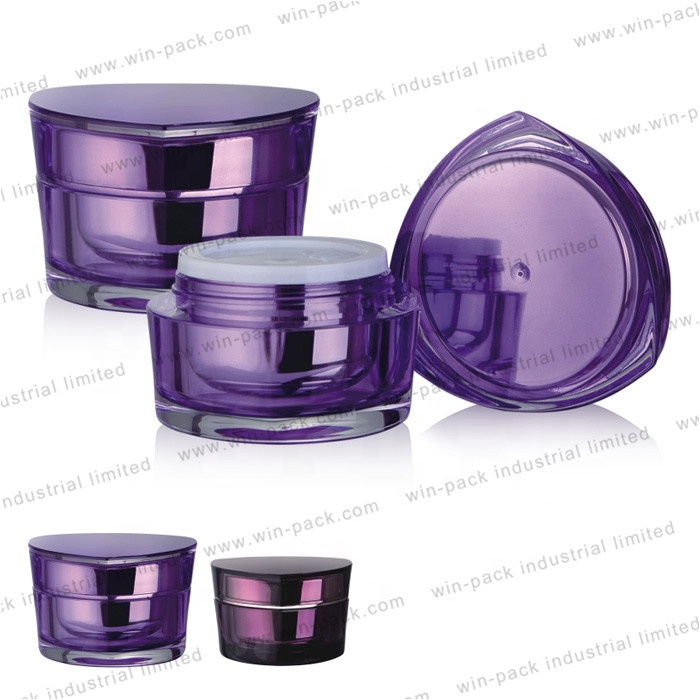 30g 50g Acrylic purple Plastic Jar small BB Cream Container with Screw Cap