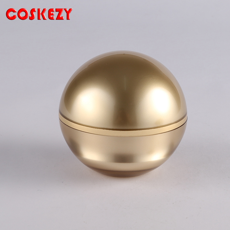30g 50g Ball shape acrylic cream box containers wholesale, 15ml gold jar for cream cosmetic