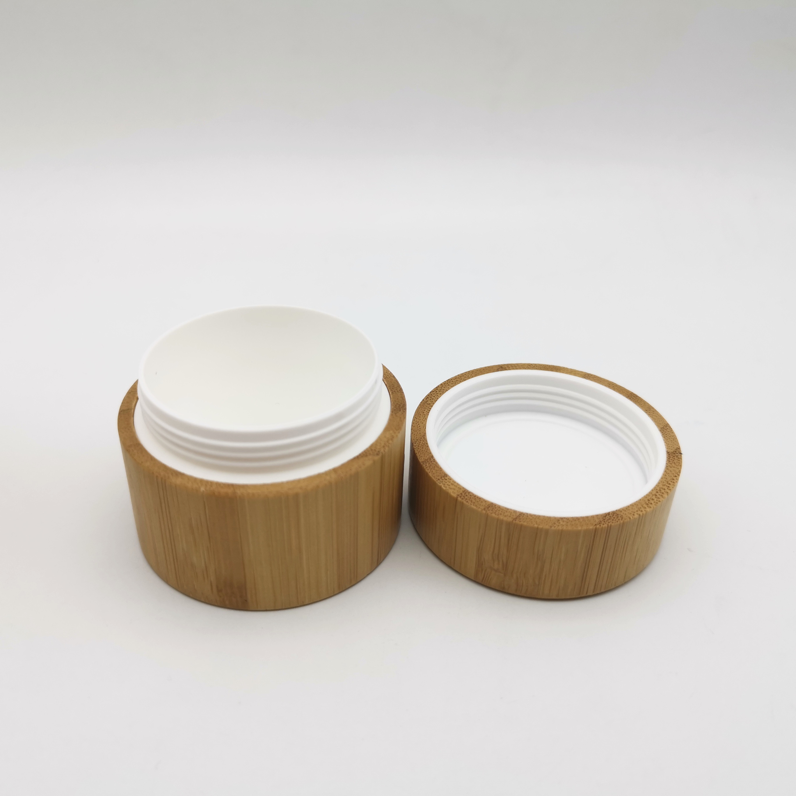 30g 50g Cosmetic Containers 100% Organic Wood Bamboo Glass Jar