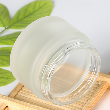 30g 50g Cosmetic Skin Care glass Cream Jar with Golden Aluminum lid