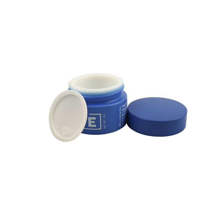 30g 50g Custom white opal glass cosmetic skincare packaging jar containers 1oz 1.7oz