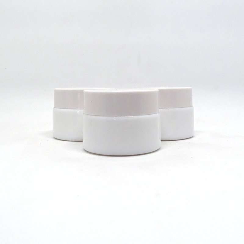 30g 50g Custom white opal glass cosmetic skincare packaging jar containers
