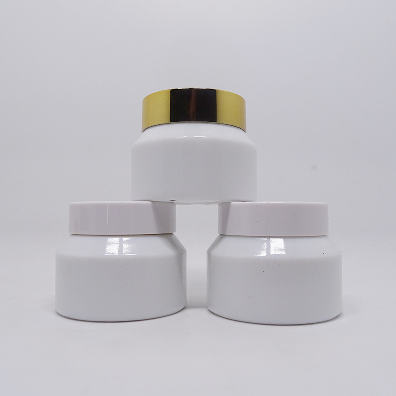 30g 50g Custom white opal glass cosmetic skincare packaging jar containers