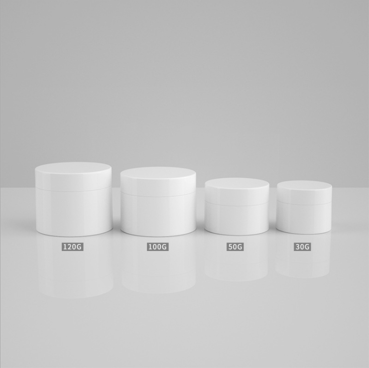 30g 50g Customizable LOGO paste cream bottle big white bottle PP wide mouth bottle cream distributed packaging boxes cosmetics