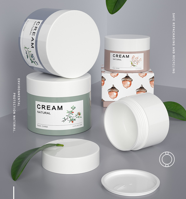 30g 50g Customizable LOGO paste cream bottle big white bottle PP wide mouth bottle cream distributed packaging boxes cosmetics