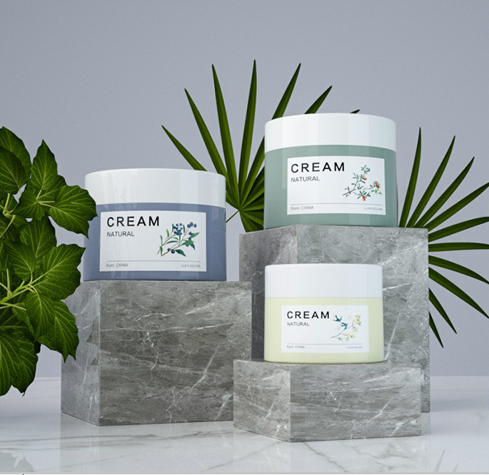 30g 50g Customizable LOGO paste cream bottle big white bottle PP wide mouth bottle cream distributed packaging boxes cosmetics