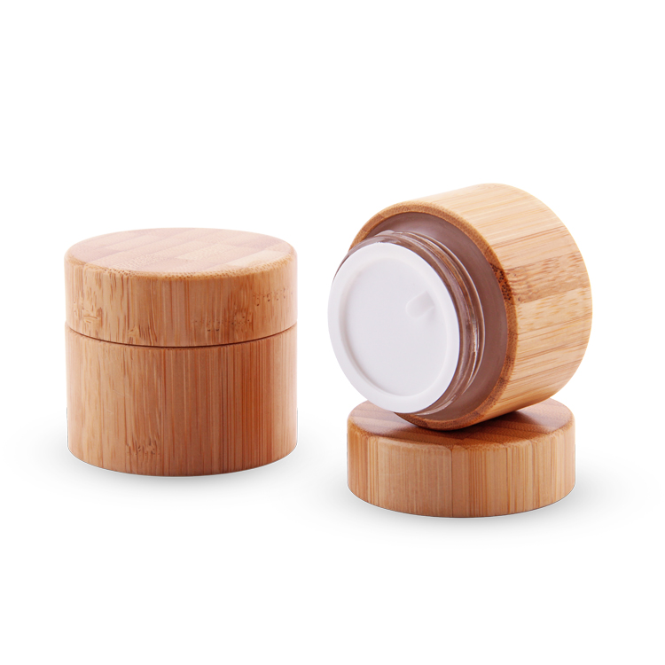 30g 50g Customized bamboo glass jar cosmetic packaging,bamboo cosmetic jars