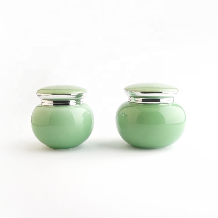 30g 50g Empty Round Ceramic Airless Cosmetic Container Face Cream Glass Jar