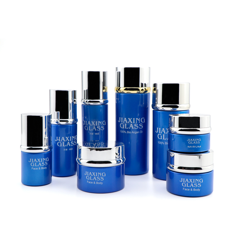 30g 50g Environmental Empty Makeup Container Pots Frosted Glass Cream Jar Glass Bottle with Inner Liners sliver Lids