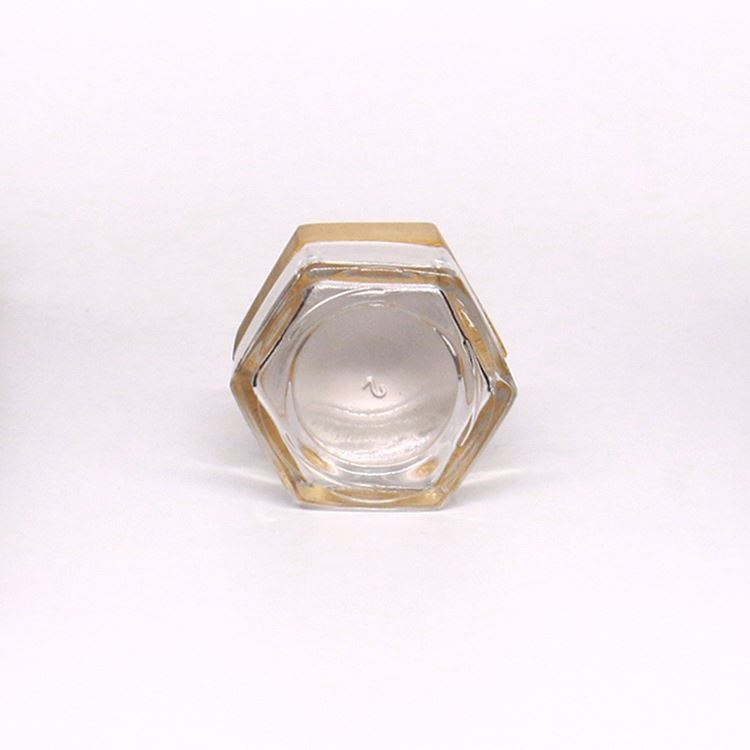 30g 50g Luxury Cream Jar Hex Shape Skin Care Glass Jar With Bamboo Lid