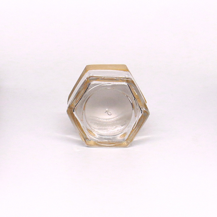 30g 50g Luxury Cream Jar Hex Shape Skin Care Glass Jar With Bamboo Lid