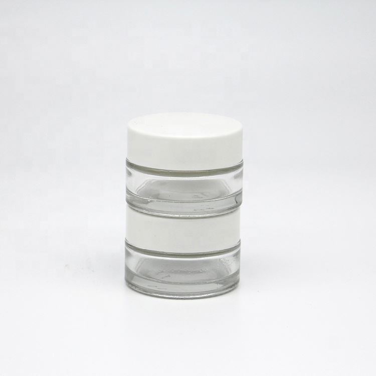 30g 50g Luxury Empty OEM Cosmetic Containers Packaging Bottle Glass Cream Jar With Gold Lid