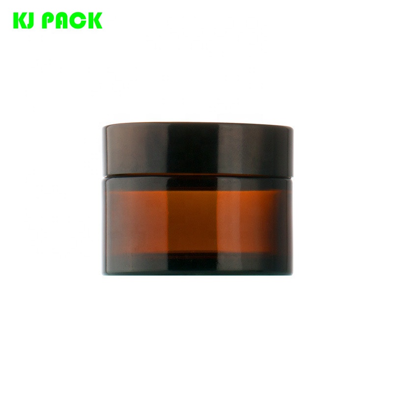 30g 50g Newest design amber empty cosmetic cream glass jar with inner cover in stock