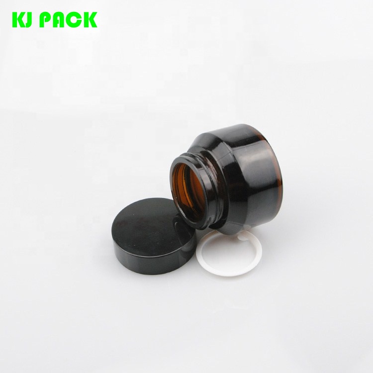 30g 50g Newest design amber empty cosmetic cream glass jar with inner cover in stock