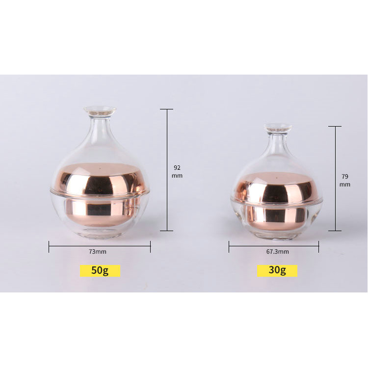 30g 50g Pink Pear Shape Cosmetic Cosmetic Acrylic Cream Jar With Pink Lids