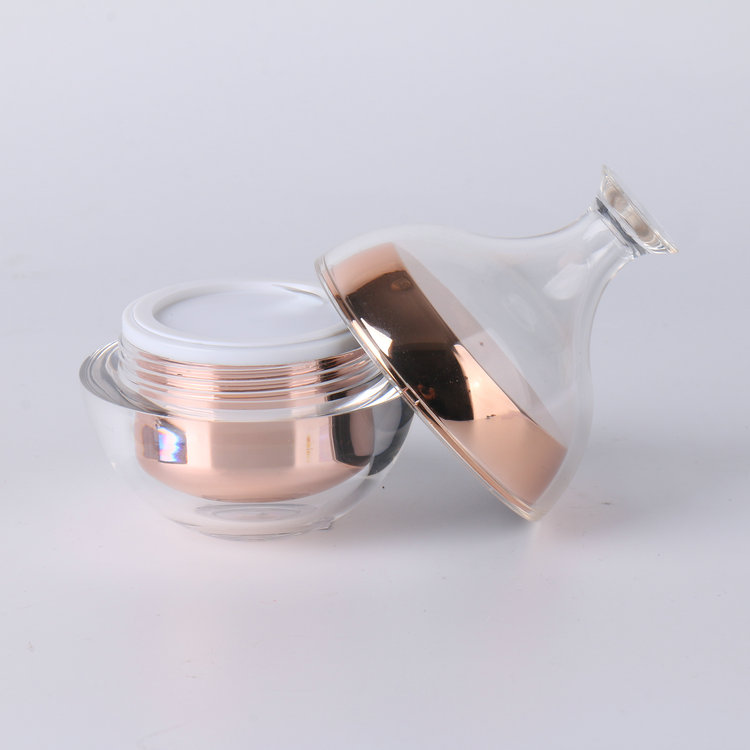 30g 50g Pink Pear Shape Cosmetic Cosmetic Acrylic Cream Jar With Pink Lids