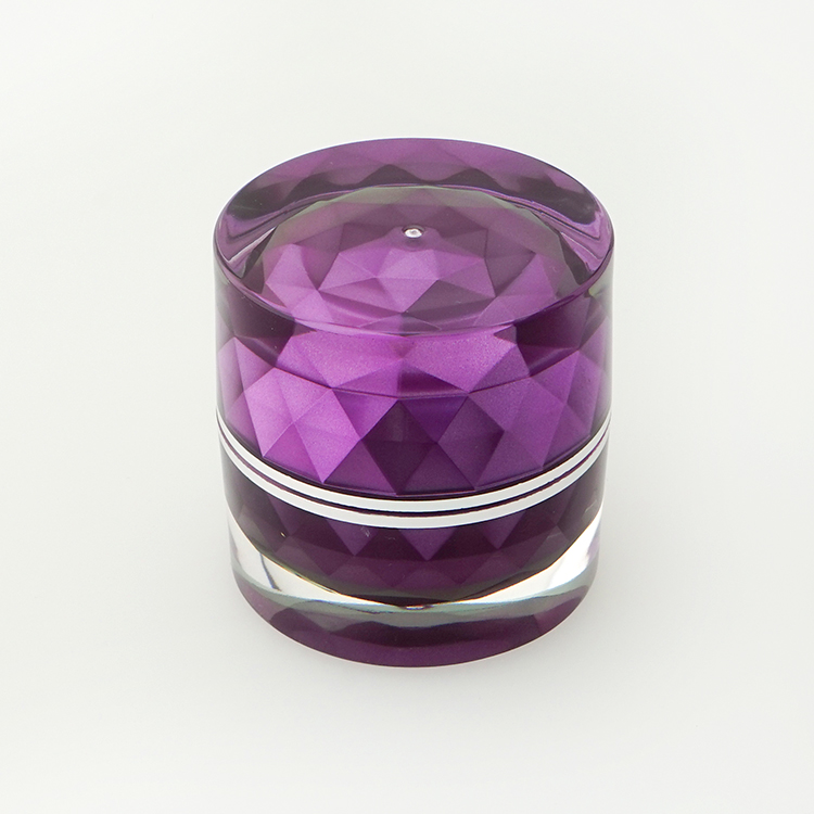 30g 50g Plastic purple cosmetic whitening cream jar acrylic straight round shape jar
