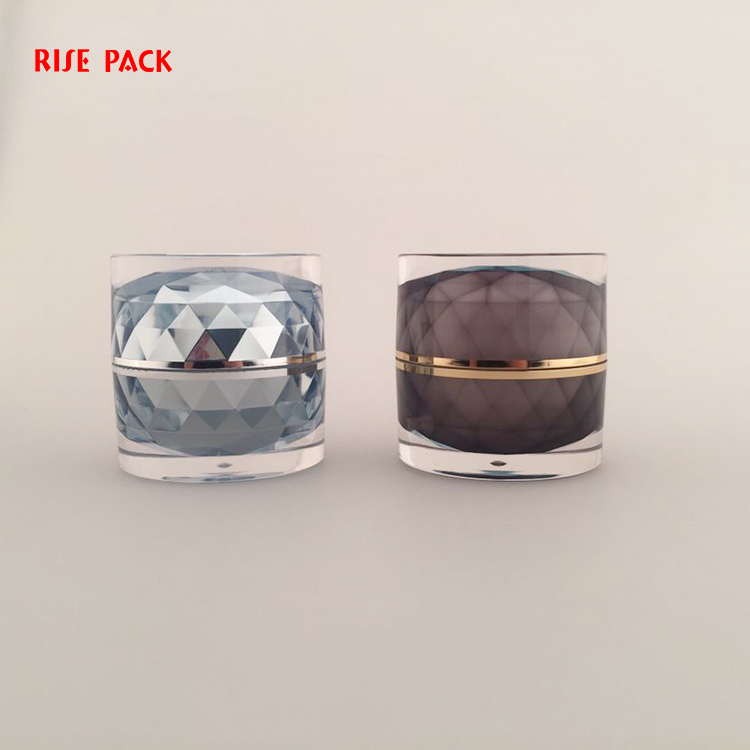 30g 50g Plastic purple cosmetic whitening cream jar acrylic straight round shape jar