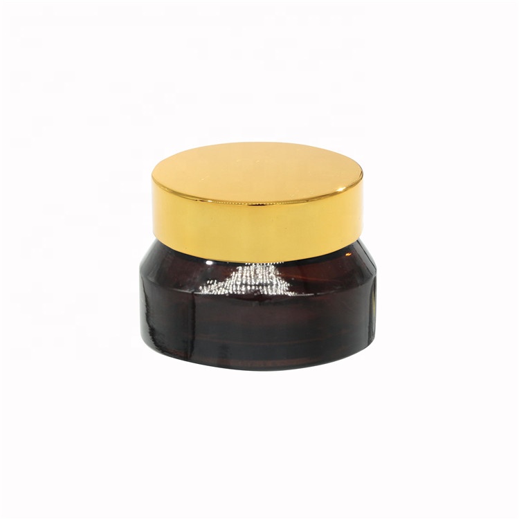 30g 50g Small Brown Color Round Glass Storage Cream Jar Cosmetic Packaging With Screw Lids