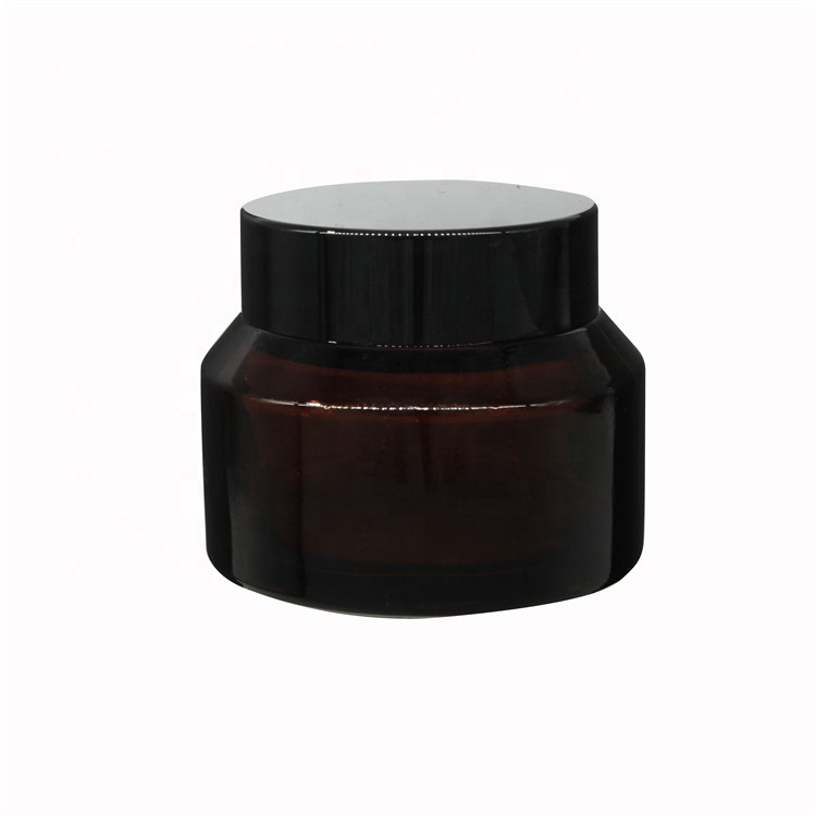 30g 50g Small Brown Color Round Glass Storage Cream Jar Cosmetic Packaging With Screw Lids