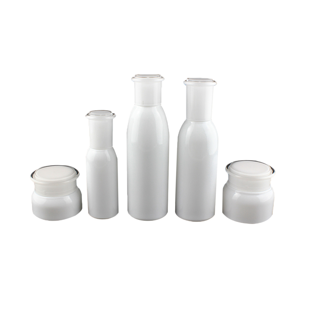 30g 50g Super White Glass Cosmetic Jar and 40ml 100ml 120ml Emulsion Pump Bottle
