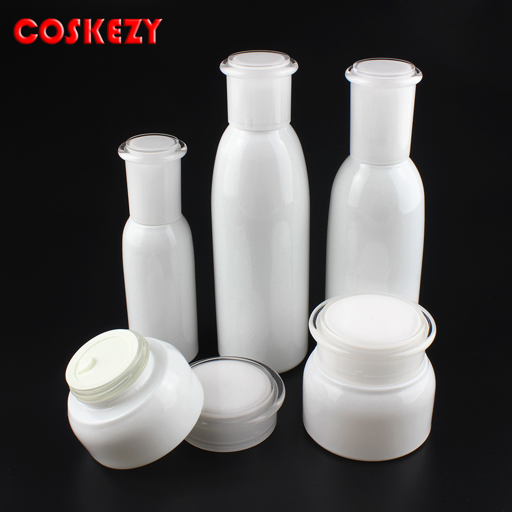 30g 50g Super White Glass Cosmetic Jar and 40ml 100ml 120ml Emulsion Pump Bottle