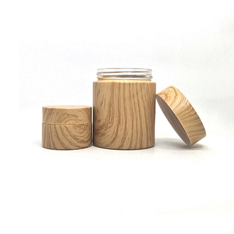 30g 50g Wood Packaging Cosmetic Glass Face/Eye Cream Jar  Cream with Bamboo Cap
