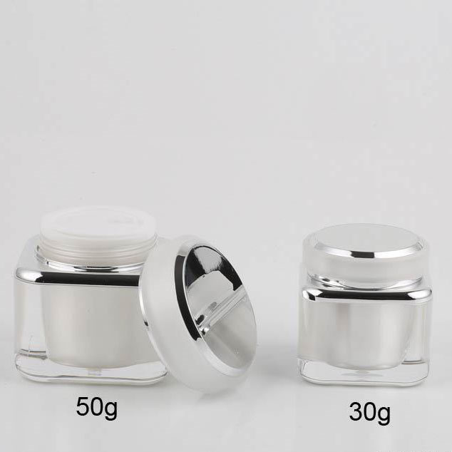 30g 50g acrylic cream jar and small square acrylic containers for face cream cosmetic packaging
