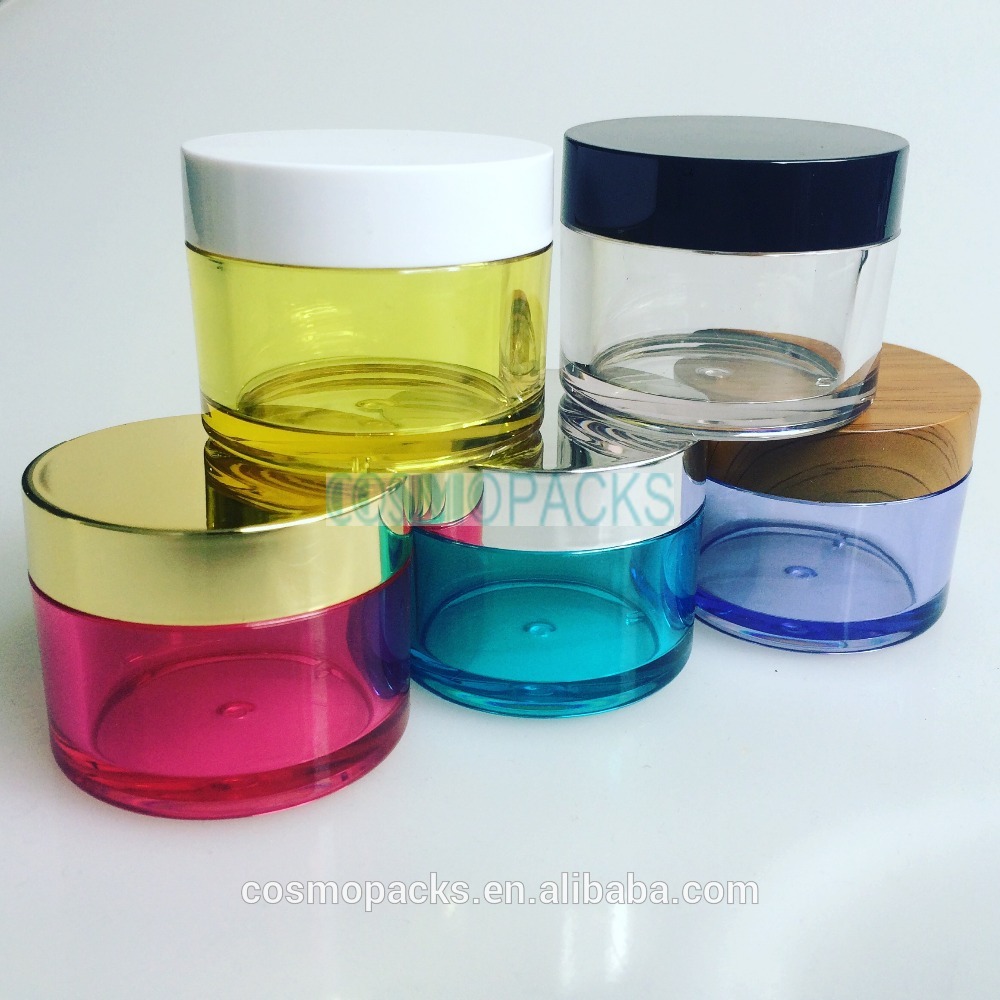 30g 50g amber clear black glass cream jar cosmetic jars with silver lid lip balm container glass jar with bamboo plastic lid