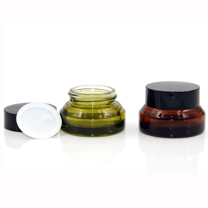 30g 50g amber jar cream Cosmetic Cream Slanted Oblique Shoulder Empty Glass Jar
