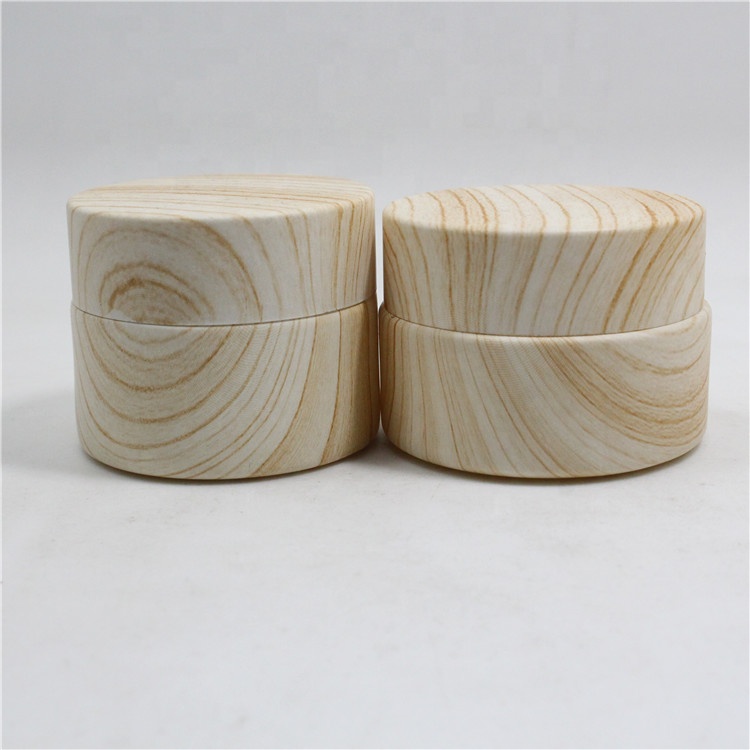 30g 50g clear cosmetic packaging wooden cap container frosted clear face cream glass jar