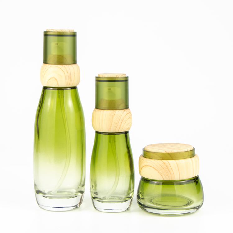 30g 50g cosmetic container wide mouth green frosted face care cream glass jars