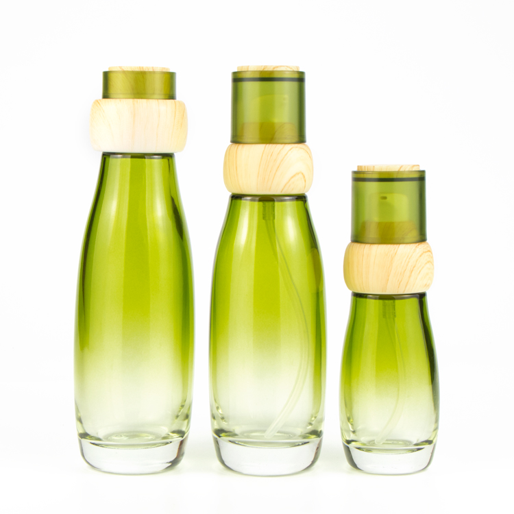 30g 50g cosmetic container wide mouth green frosted face care cream glass jars