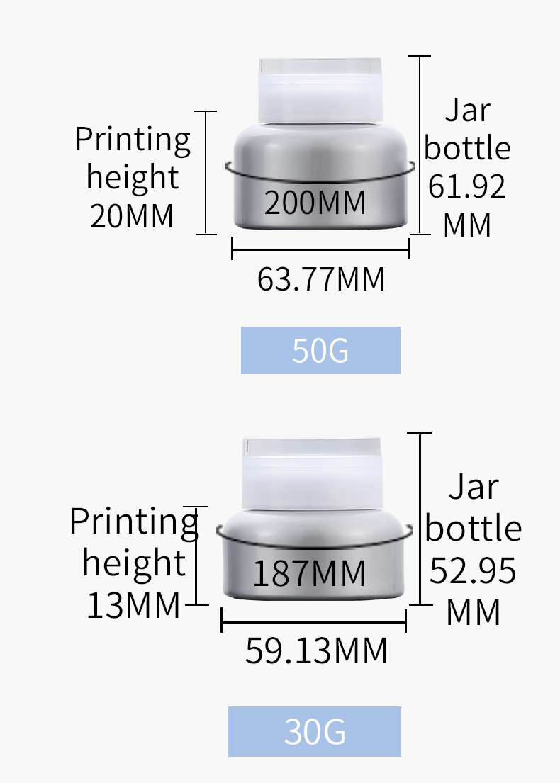 30g 50g cream jar custom glass jars and containers cosmetic glass jar with plastic lid