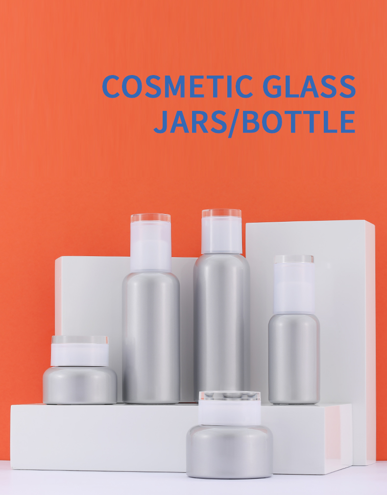 30g 50g cream jar custom glass jars and containers cosmetic glass jar with plastic lid