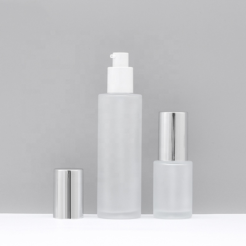 30g 50g custom cosmetic cream container frosted white glass face body makeup cream jars