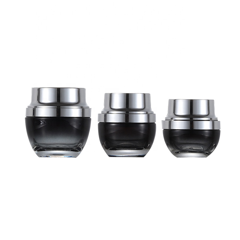 30g 50g custom cosmetic gradient black glass face body makeup cream jars