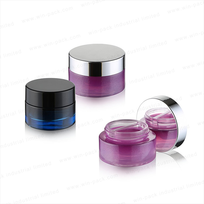 30g 50g custom empty luxury body cream cosmetic glass Double room jar with gradient color lucuxry cosmetic skincare jar