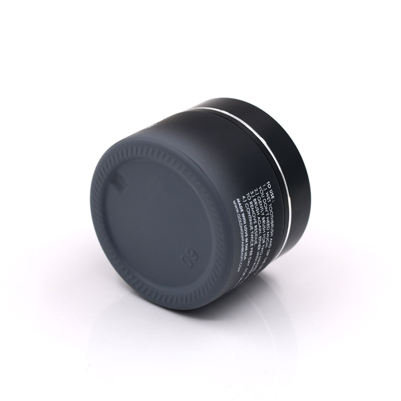30g 50g customized cosmetic glass jar with aluminum black emboss lid
