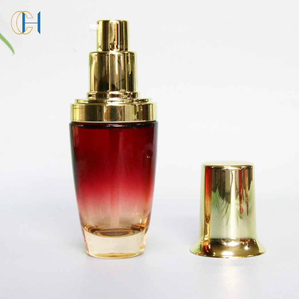 30g 50g eco friendly Cosmetic frosted glass cream jar lotion spray pump bottle