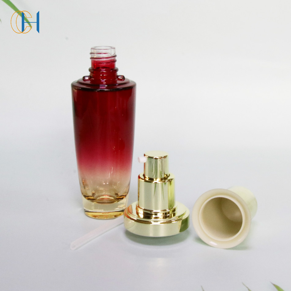 30g 50g eco friendly Cosmetic frosted glass cream jar lotion spray pump bottle