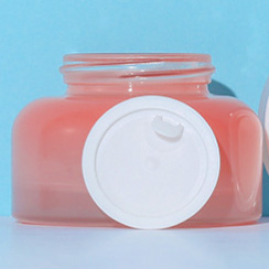 30g 50g empty round peach pink colour glass jar glass cosmetic jars with plastic cap for face cream