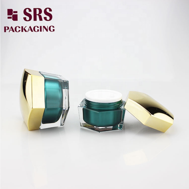 30g 50g empty unique shape luxury high quality cosmetic hexagon acrylic jar